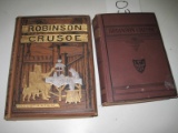 LOT OF 2 BOOKS. The Life and Adventures of Robinson Crusoe. Now First Corre