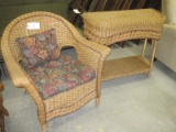 Wicker Chair & Hall Table