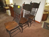 3 Pressed Back Chairs