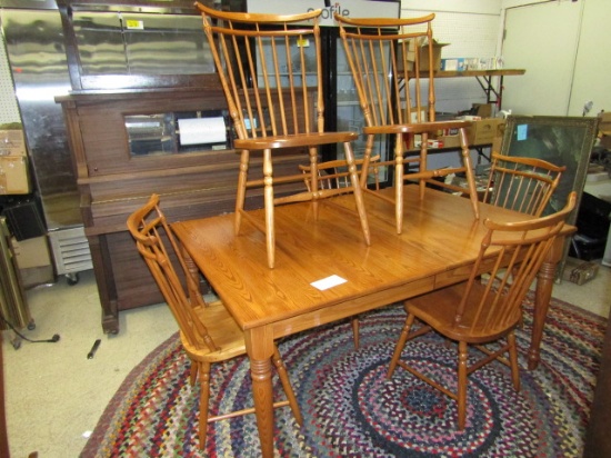 Oak Table and Six Chairs