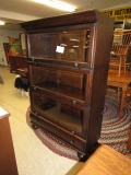 Modern Stacking Bookcase with Beveled Glass