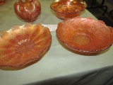 3 Carnival Glass Bowls & Northwoot Footed Bowl