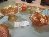 4 Carnival Glass Bowls