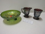 3 Pieces Carnival Glass