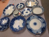 Group of Flow Blue Plates & Dishes