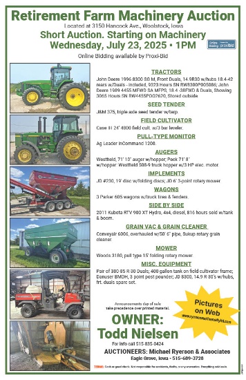 Todd Nielsen Farm Machinery Auction