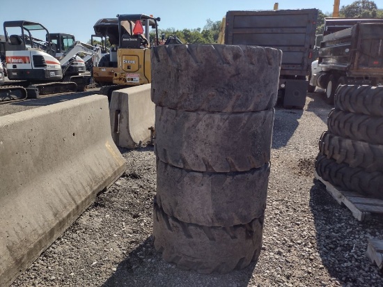 (4) 36x14-20 Solid Tires w/rims (QEA 8203)
