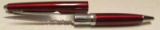 667C SHARP KNIFE DISGUISED AS PEN ~ RED ~ VERY SHARP BLADE KNIFE CONSEALED INSIDE OF WORKING BLACK I