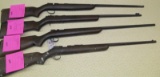 LOT OF 4 LONG GUNS 60A-B-C-D ~ REMINGTON ~ TARGETMASTER ~ 510 ~ 22 ~ H&R ~ 765 PIONEER ~ 22 ~ 3194 ~