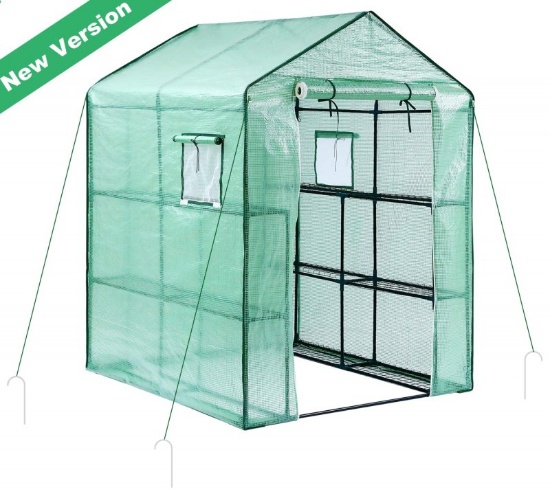 Greenhouse for Outdoors with Observation Windows (New Version), Ohuhu Large Walk-In Plant Greenhouse