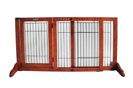 Simply Plus Wooden Pet Gate, Freestanding Pet Dog Gate, For Indoor Home & Office Use. Keeps Pets Saf