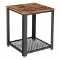 VASAGLE Industrial End Table, 2-Tier Side Table with Storage Shelf, Sturdy, Easy Assembly, Wood Look