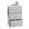 mDesign Vertical Dresser Storage Tower - Sturdy Steel Frame, Wood Top, Easy Pull Fabric Bins - Organ