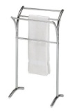 Chrome Finish Towel Rack Bathroom Stand Shelf