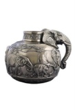 US 12.75 Inch Cold Cast Bronze Color Safari Elephants Vase Home Decor