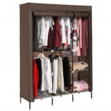 Korie Portable Clothes Closet Wardrobe Storage Double Rod Freestanding Closet with Non-Woven Fabric,