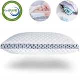 LIANLAM Memory Foam Pillow for Sleeping Shredded Bed Bamboo Cooling Pillow with Adjustable Loft 4D D