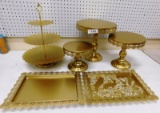 Proshopping 6 Set Antique Metal Cake Stand, Classical Round Cupcake Holder, Cake Plate Tray, Cookie