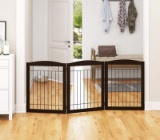 PAWLAND Extra Wide Dog gate for The House, Doorway, Stairs, Freestanding Foldable Wire Pet Gate, Pet