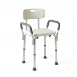 Shower Chair Bath Seat with Padded Armrests and Back, Great for Bathtubs, Supports up to 350 lbs