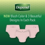 Depend FIT-FLEX Incontinence Underwear for Women, Disposable, Maximum Absorbency, Large, Blush, 26 C