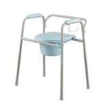 Medline Steel 3-in-1 Bedside Commode, Portable Toilet with Microban Antimicrobial Protection, Can Be