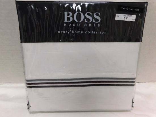 BOSS HUGO BOSS LUXURY HOME COLLECTION QUEEN FLAT SHEET