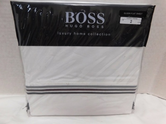 BOSS HUGO BOSS LUXURY HOME COLLECTION QUEEN FLAT SHEET