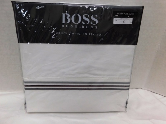 BOSS HUGO BOSS LUXURY HOME COLLECTION QUEEN FLAT SHEET