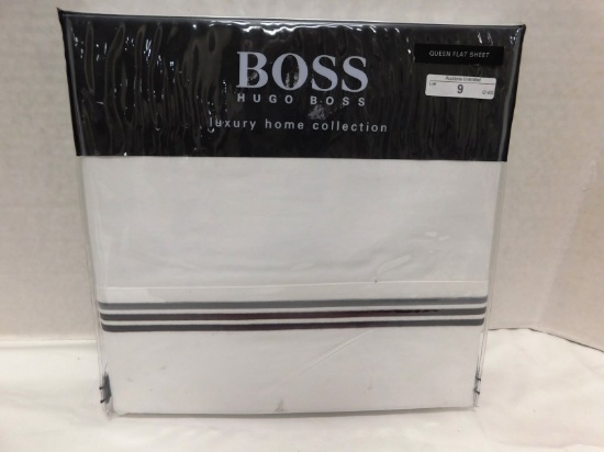 BOSS HUGO BOSS LUXURY HOME COLLECTION QUEEN FLAT SHEET