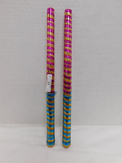 LOT OF 2 WRAPPED WOOD DANDIYA (DANDIA) DANCING STICKS