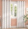 Kittrell Metallic Top Geometric Semi-Sheer Grommet Curtain Panels Winter White PAIR 54