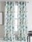 Modern Bloom Floral Semi-Sheer Grommet Curtain Panel Blue PAIR 50