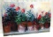 566 KATHLEENS GERANIUMS PAINTING ON WRAPPED CANVAS 40
