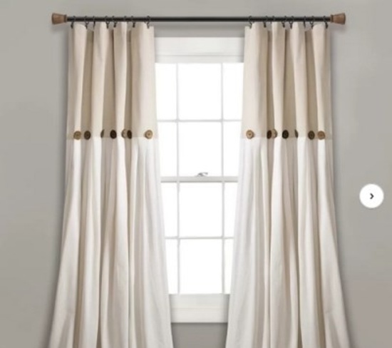 Beckham Window Solid Semi-Sheer Rod Pocket Curtain Panel Linen PAIR 40" X 95" EACH ~ PAIR 108" X 95"