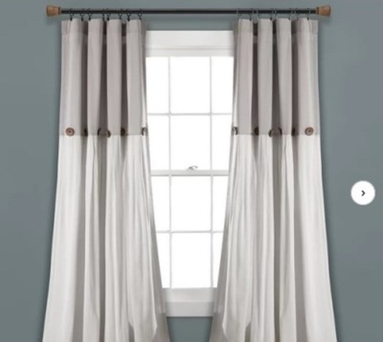 Beckham Window Solid Semi-Sheer Rod Pocket Curtain Panel Gray 40" X 95"