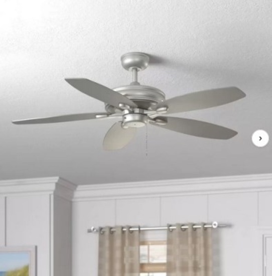 Genevie 52" Kentwood 5 Blade Ceiling Fan Silver Gray Weathered