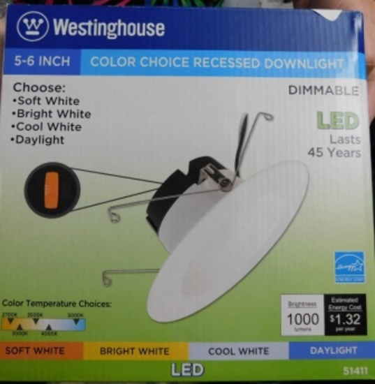 Westinghouse Lighting 11-Watt (80-Watt Equivalent) 5-6 In. Color Choice Recessed LED Downlight Dimma
