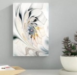 White Stained Glass Art' Graphic Art on Canvas 40