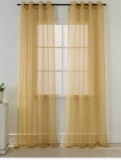 Spiva Solid Sheer Grommet Curtain Panel Gold 54
