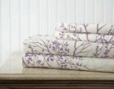 Kumail King Floral Sheet Set White Lilac