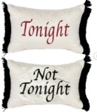 McKaylah Tonight/Not Tonight Word Lumbar Pillow