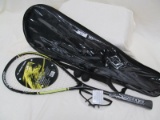 SLAZENGER SQUASH RACKET  INCLUDES GLASSES AND 2 BALLS AND CARRY BAG