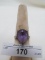 STERLING SILVER AMETHYST RING APPROX SIZE 8