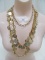 LOT OF 2 GOLD TONE FASHION NECKLACES