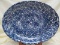 LARGE SPONGED BLUE PLATTER 19