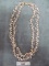 14K FRESH WATER PEARL AND ROSE QUARTZ DOUBLE STRAND NECKLACE