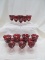 RED CUT TO CLEAR 13 PC. SMALL GLASSES 3.5
