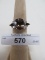 STERLING SILVER SMOKEY QUARTZ RING SIZE 7 STERLING SILVER RING SIZE 8
