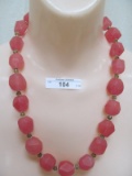 PINK NATURAL STONE NECKLACE